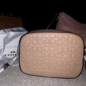 Coach Signature Embossed Camera Bag in Nude